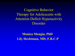 Cognitive Behavior Therapy for Adolescents with Attention