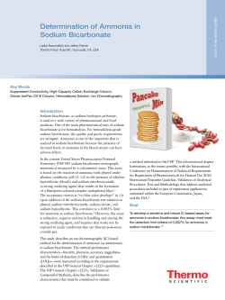 Determination of Ammonia in Sodium Bicarbonate