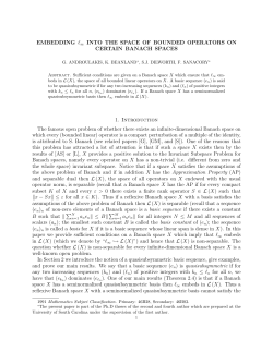 EMBEDDING l&infin; INTO THE SPACE OF BOUNDED OPERATORS