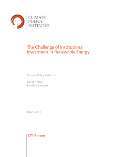 The Challenge of Institutional Investment in Renewable Energy