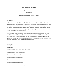 Early Literacy Workshop on Playing and Singing