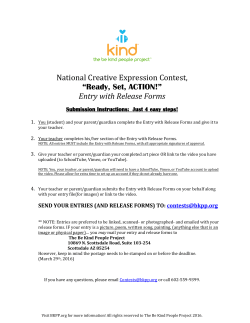 National Creative Expression Contest, &ldquo;Ready, Set, ACTION!&rdquo; Entry