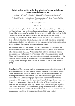 Optical method and device for determination of protein and albumin