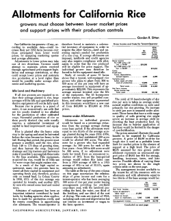 Allotments for California rice: Growers must choose between lower
