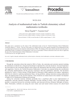 Analysis of mathematical tasks in Turkish elementary school
