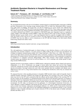 Antibiotic Resistant Bacteria in Hospital Wastewaters and Sewage