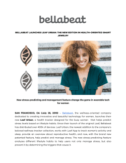 BELLABEAT LAUNCHES LEAF URBAN: THE NEW EDITION IN