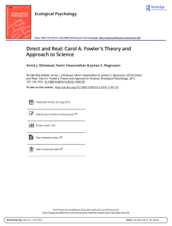 Direct and Real: Carol A. Fowler`s Theory and Approach to Science