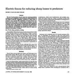 Electric fences for reducing sheep losses to predators