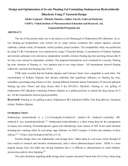 Design and Optimization of In-situ Floating Gel Containing