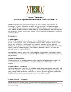 Cultural Competence: Essential Ingredient for Successful