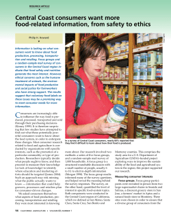 Central Coast consumers want more food