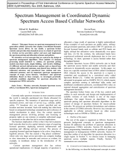 Spectrum Management in Coordinated Dynamic