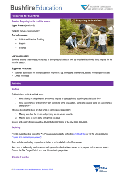 Preparing for bushfires: Preparing for the bushfire season