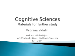 Cognitive architectures (2) - Department of Intelligent Systems