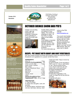 October 2014 newsletter - Quality Sales Food Service