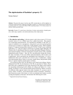 The algebraization of Kazhdan`s property (T)