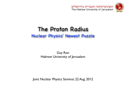 The Proton Radius - Weizmann Institute of Science