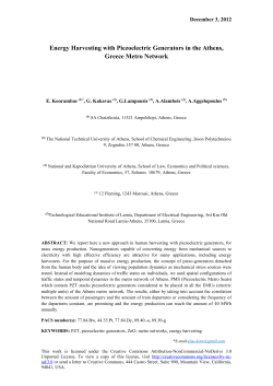 Energy Harvesting with Piezoelectric Generators in the Athens