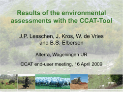 CCAT end-user meeting Environmental results