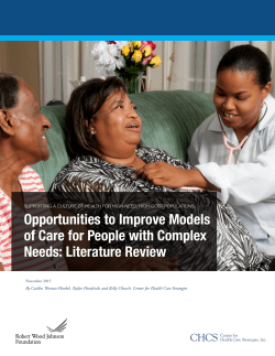 Literature Review - Center for Health Care Strategies