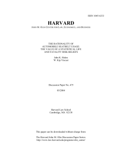 The Rationality of Automobile Seatbelt Usage: The Value of