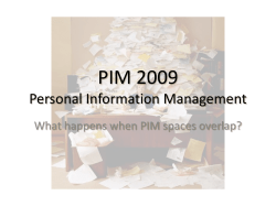 Personal Information Management PIM 2009