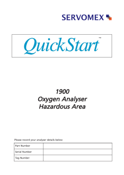 1900 Oxygen Analyser Hazardous Area