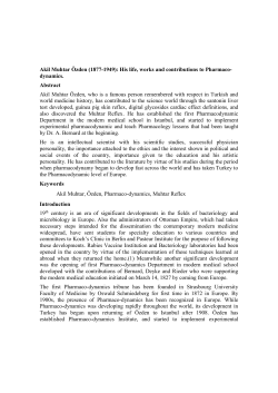 Akil Muhtar Özden (1877-1949): His life, works and contributions to