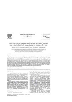 Effects of different irradiance levels on some antioxidant enzymes