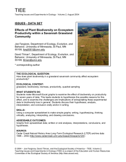 Teaching Issues and Experiments in Ecology