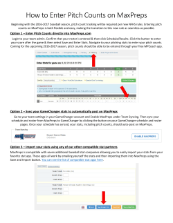 How to Enter Pitch Counts on MaxPreps