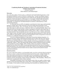 Considering Health and Nutrition in Agricultural Production