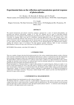 Experimental data on the reflection and transmission spectral