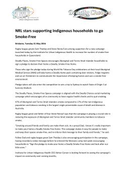 NRL stars supporting Indigenous households to go Smoke-Free