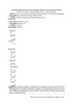 Seasonal changes in the water use strategies of three cooccurring