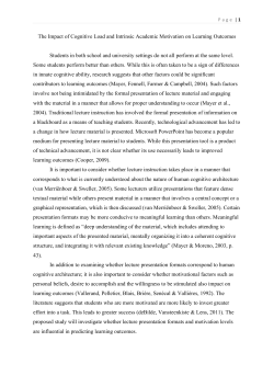 The Impact of Cognitive Load and Intrinsic Academic Motivation on