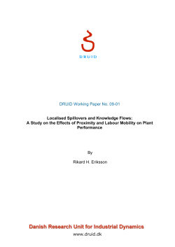 Proximity and the performance of plants – an empirical analysis