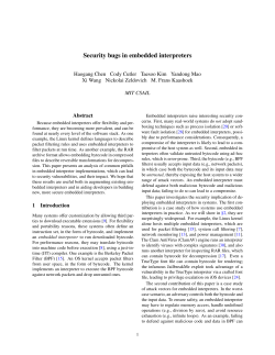 Security bugs in embedded interpreters