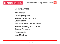 Energy Working Group Meeting Schedule