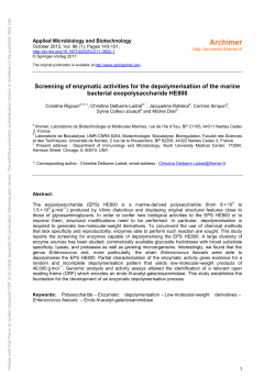 Screening of enzymatic activities for the - Archimer