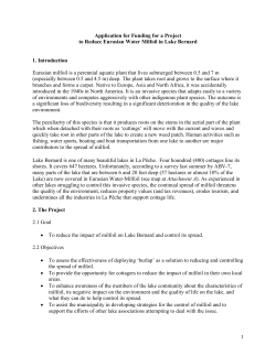 Owners and Residents of Lac Bernard Association Special Budget