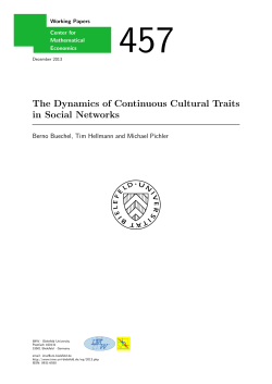 The Dynamics of Continuous Cultural Traits in Social Networks