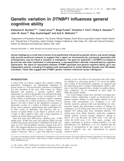 Genetic variation in DTNBP1 influences general cognitive ability