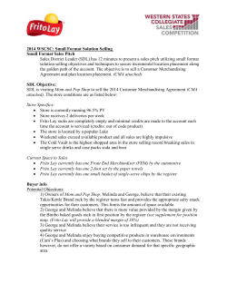 2014 WSCSC: Small Format Solution Selling Small Format Sales