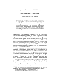 In Defence of My Favourite Theory