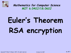 Proof of Euler`s Theorem Remark