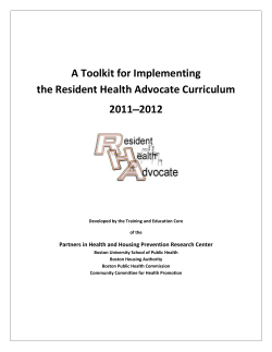 The Resident Health Advocate Curriculum