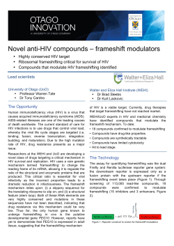 Novel anti-HIV compounds &ndash; frameshift