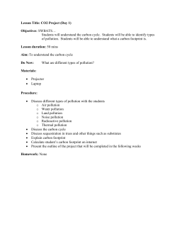Lesson Title: CO2 Project (Day 1) Objectives: SWBATS&hellip; Students
